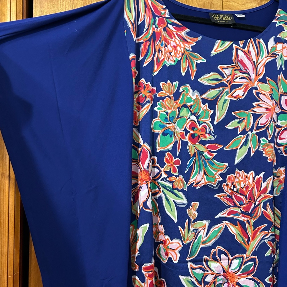 Bob Mackie Navy Floral Dolman Tunic - Picture 2 of 3